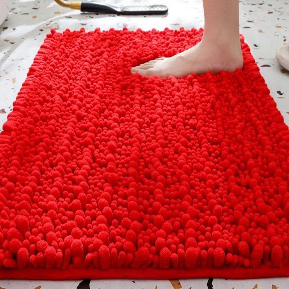MK Gdledy Chenille Bathroom Carpet, Non Slip Rubber Base, Quick Water Absorption, Soft Barefoot Feel, Anti Pilling, Quick Drying, Washable Ultra-fine Fiber