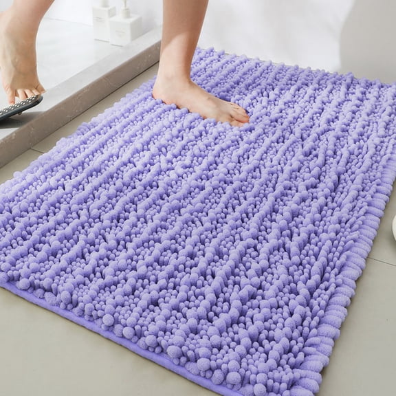 MK Gdledy Chenille Bathroom Carpet, Non Slip Rubber Base, Quick Water Absorption, Soft Barefoot Feel, Anti Pilling, Quick Drying, Washable Ultra-fine Fiber