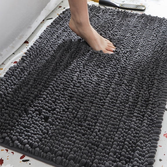 MK Gdledy Chenille Bathroom Carpet, Non Slip Rubber Base, Quick Water Absorption, Soft Barefoot Feel, Anti Pilling, Quick Drying, Washable Ultra-fine Fiber