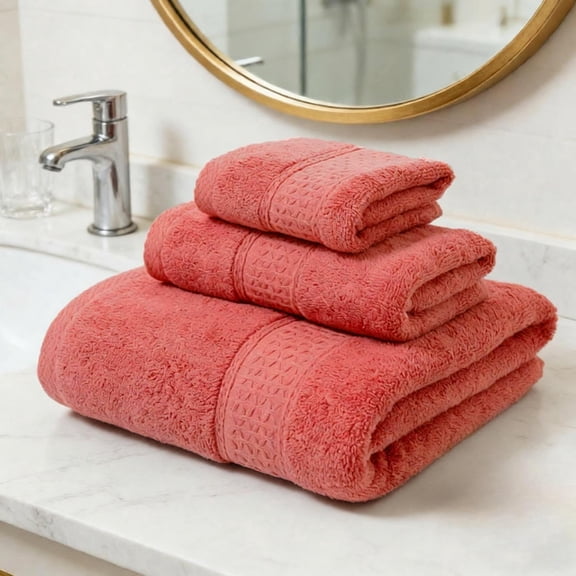 MK Gdledy 3 Piece Cotton Towel Set, Super Soft Quick Dry Fade Resistant,Absorbent Quick Dry Bath Towels for Bathroom