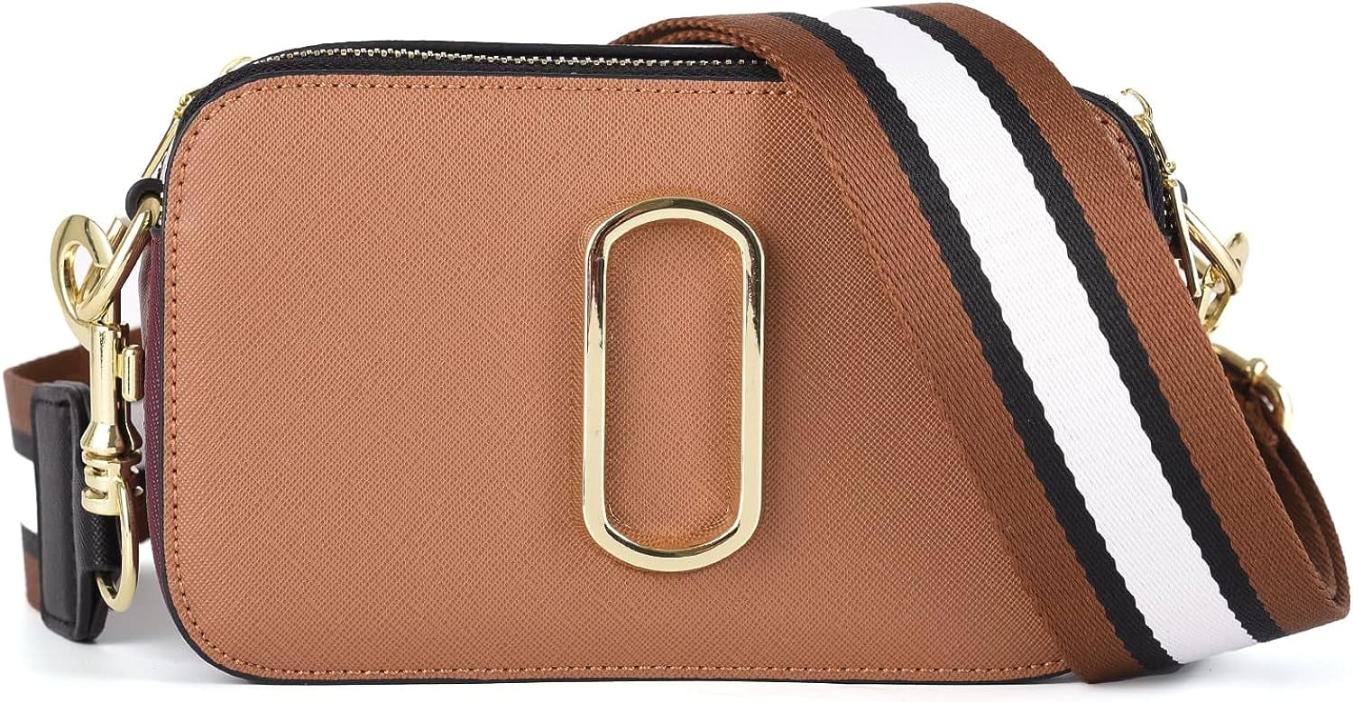 Didida Crossbody Bags, Women Snapshot Mini Purse Leather Crossbody Bag Wide  Strap Shoulder Handbag Camera Clutch