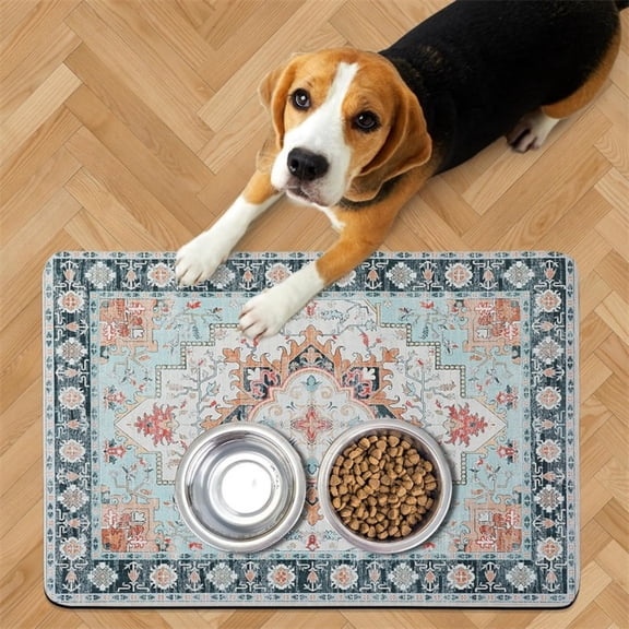 Dog Food Mats for Floors Absorbent, Pet Cat Food Mat - Non Slip Dog Bowl Mats for Food and Water Pet Supplies,11.81"×19.69"