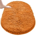 thumbnail image 1 of MK Gdledy Chenille Oval Bath Rug 16x24, Rubber Backing Quick Dry Washable Microfiber Mats，Orange, 1 of 6
