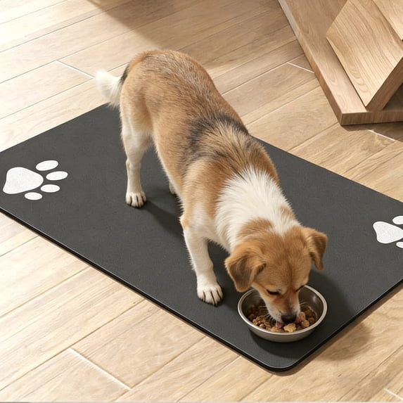 MK Gdledy Pet Feeding Mat-Absorbent Dog Mat for Food and Water Bowl-No Stains Quick Dry Dispenser Mat-Dog Accessories Pet Supplies-Bowl for Messy Drinkers
