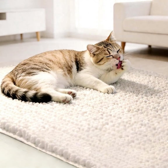 MK Gdledy Pets Cat Bed Pad Ultra Soft Pet Bed Rugs for Living Room, Soft and Shaggy chenille Carpet for Pets, Machine Washable Floor Rugs for Bedroom