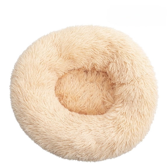 Round Plush Pet Bed for Dogs-Cats 31 inches,Fluffy Soft Warm Calming Dog Bed Sleeping Kennel Nest