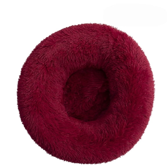 Round Plush Pet Bed for Dogs-Cats 28 inches,Fluffy Soft Warm Calming Dog Bed Sleeping Kennel Nest