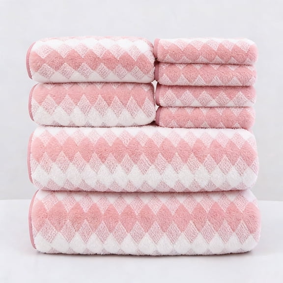 MK Gdledy Soft coral fleece,8-piece set includesQuick Dry, Highly Absorbent Bath Towels for Bathroom Kitchen Spa(28''×55'' Black)