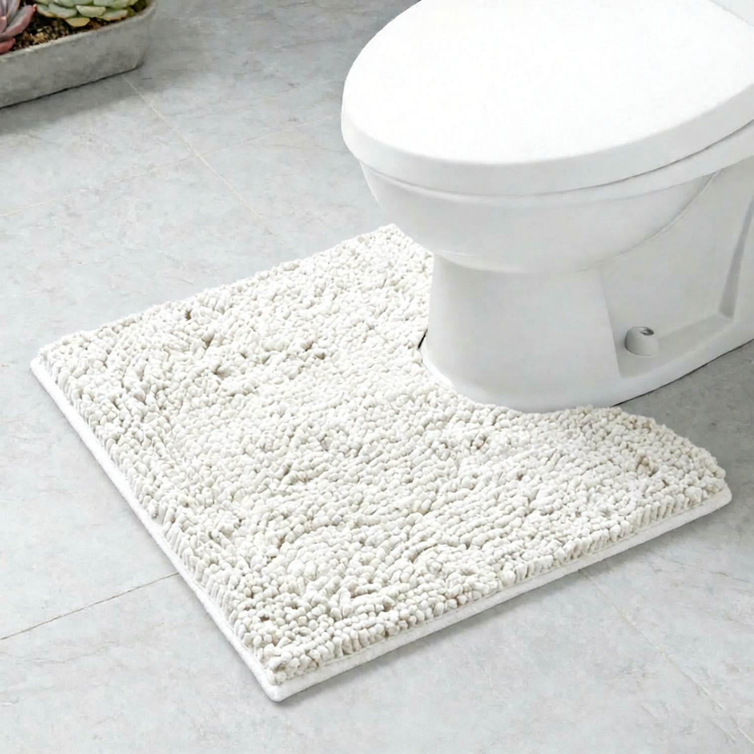 Toilet Bowl Rug MK Gdledy Toilet Rugs U-Shaped,Super Absorbent Chenille Bathroom Rugs ...