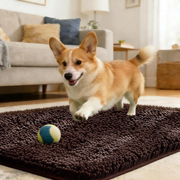 MK Gdledy Ultra Absorbent Grippy Doormat for Muddy Dog Paws, Machine Washable Soakstopper Rugs Cleaner Floors, Bed Mat for Dirty Dogs, Indoor Entrance Door Rug Pet Rug