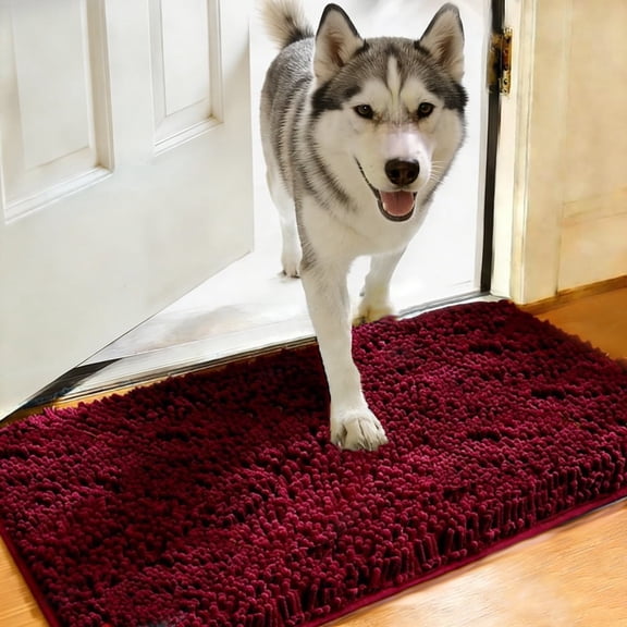 MK Gdledy Ultra Absorbent Grippy Doormat for Muddy Dog Paws, Machine Washable Soakstopper Rugs Cleaner Floors, Bed Mat for Dirty Dogs, Indoor Entrance Door Rug Pet Rug