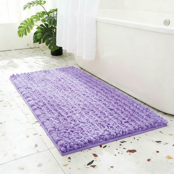 MK Gdledy Upgrade Luxury Bathroom Rug Mat Ultra Soft Thick Absorbent Bath Mats, Non Slip Chenille Toilet Mat for Bathroom, Bedroom, Kitchen, Shower, Tub