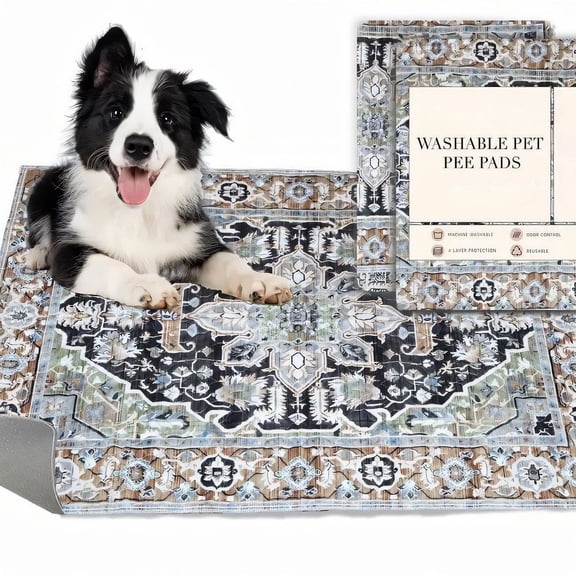 MK Gdledy Washable Dog Pee Pads, Waterproof, Non-Slip, Super Absorbent, Reusable Machine-Washable, 2-Pack