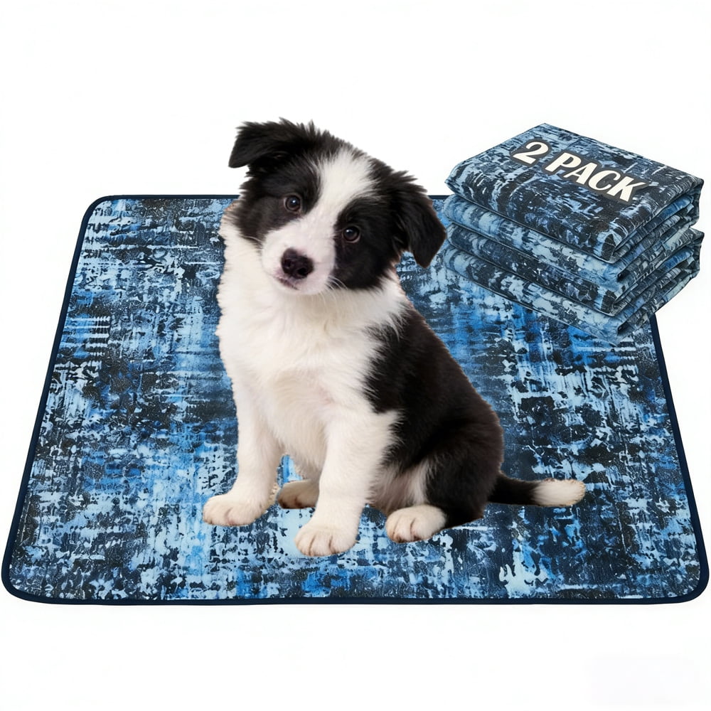MK Gdledy Washable Dog Pee Pads, Waterproof, Non-Slip, Super Absorbent, Reusable Machine-Washable, 2-Pack