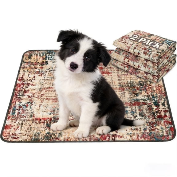 MK Gdledy Washable Dog Pee Pads, Waterproof, Non-Slip, Super Absorbent, Reusable Machine-Washable, 2-Pack