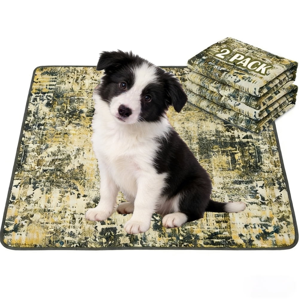 MK Gdledy Washable Dog Pee Pads, Waterproof, Non-Slip, Super Absorbent, Reusable Machine-Washable, 2-Pack