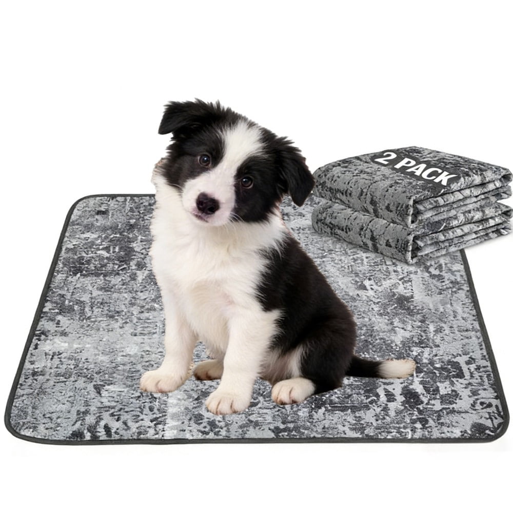MK Gdledy Washable Dog Pee Pads, Waterproof, Non-Slip, Super Absorbent, Reusable Machine-Washable, 2-Pack