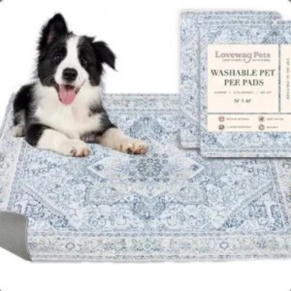 MK Gdledy Washable Dog Pee Pads, Waterproof, Non-Slip, Super Absorbent, Reusable Machine-Washable, 2-Pack