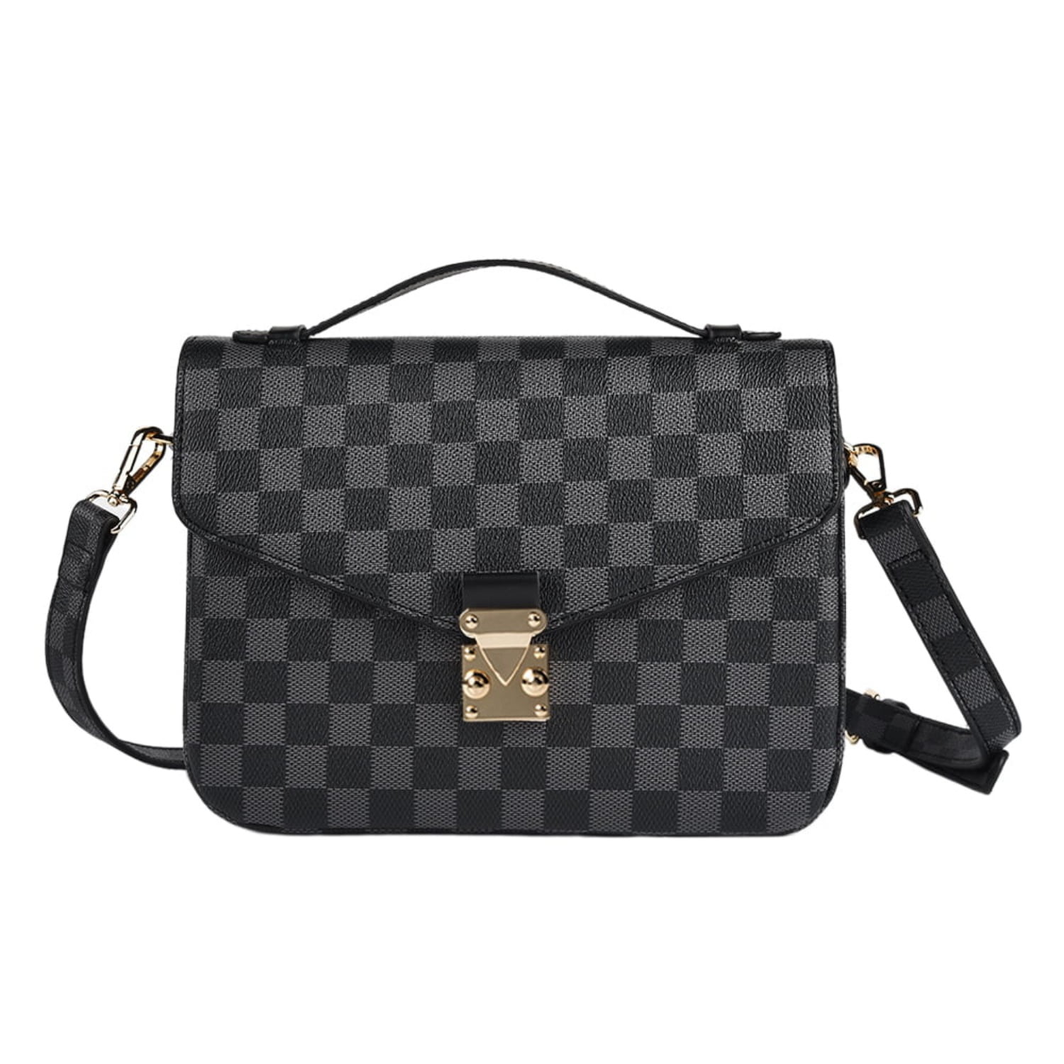 MK Gdledy Checkered Cross Body Bag - Womens Purse Checkered Evening Bag  Ladies Shoulder Bags - PU Vegan Leather 