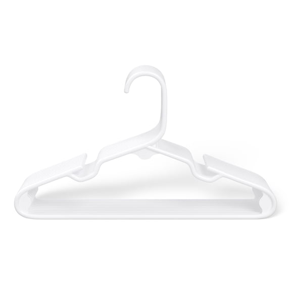Mainstays Kids White Plastic Childrens Clothing Hangers, 10 Pack