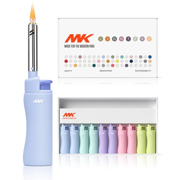 MK Harmony Series Windproof Candle Lighters, Butane Refillable, 10-Pack