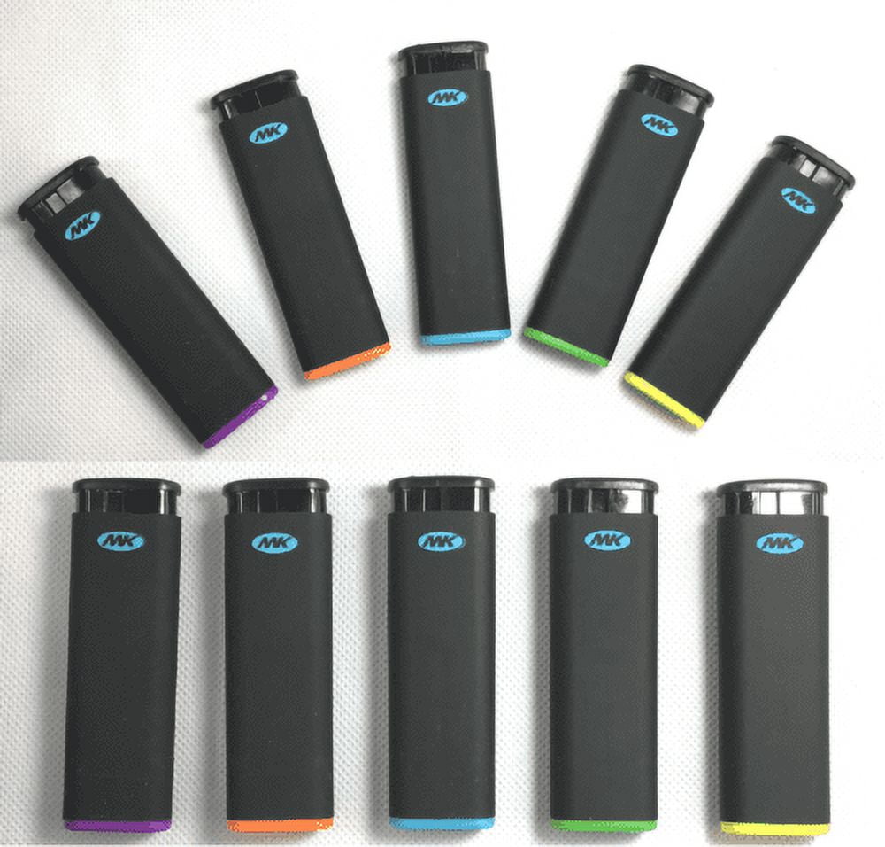 MK JET BLACK TORCH 10 Ct Big Full Size Lighters Refillable Windproof Lighter
