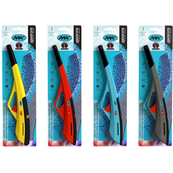 MK Lighter, 4PCS Long Multipurpose Lighter, Windproof Butane Refillable Lighters