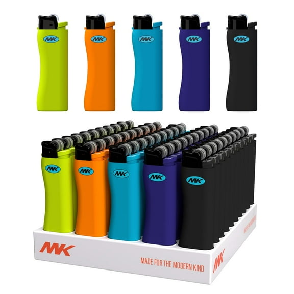 MK Lighter 50 Packs 9G Flint Strike Refillable Lighters, Ideal to use as Candle Lighters, BBQ Lighters, Butane Lighters, Classic Pocket Lighters (9G-COLOR-50PC)