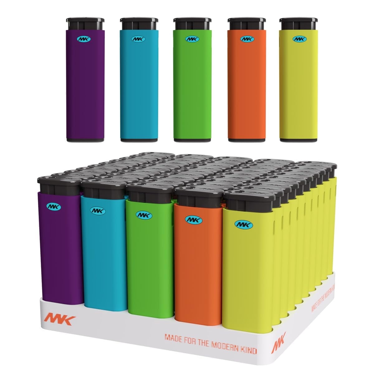 MK replaceable butane fuel lighter, with windproof design, suitable for candles, camping and outdoor use (50 PCS)