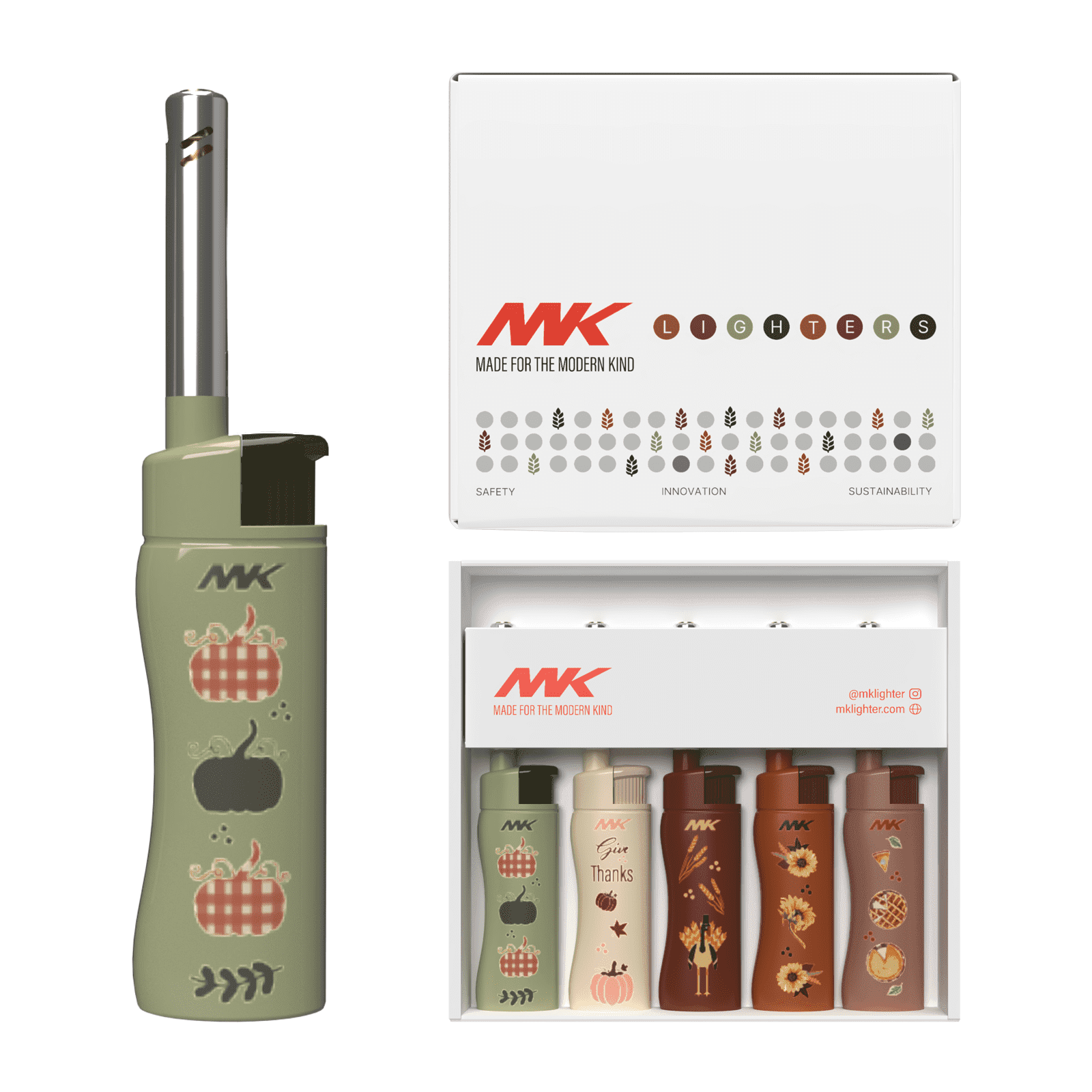MK rechargeable lighter, windproof portable daily-use lighter with adjustable flame, 5PCS