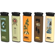 MK Outdoor Series lighter, capable of refilling with butane fuel, featuring red and blue windproof flame design, suitable for use in barbecuing, candles, camping and outdoor activities 5 PCS