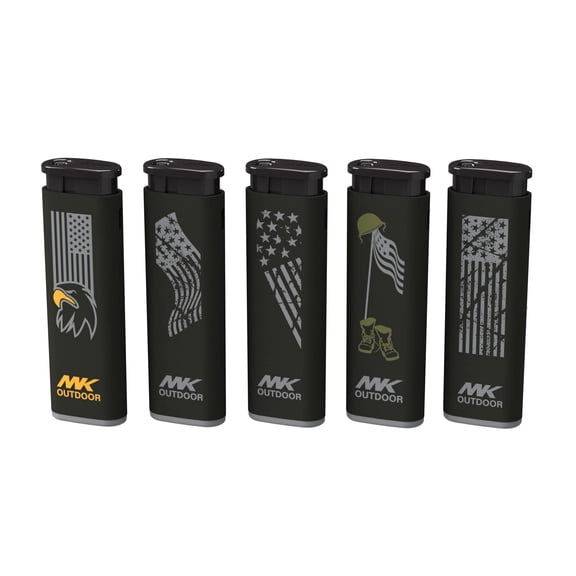 MK Series Compact Outdoor Lighter - Diverse Design, Reusable, for Candles and Barbecue Tools, Ready for Camping Supplies (Free Series 5PCS)