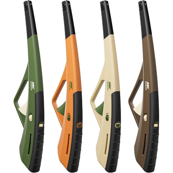 MK Outdoor Series Windproof Lighter, multi-functional and reusable with refillable feature, equipped with a non-slip cover, suitable for candles, barbecues and camping.