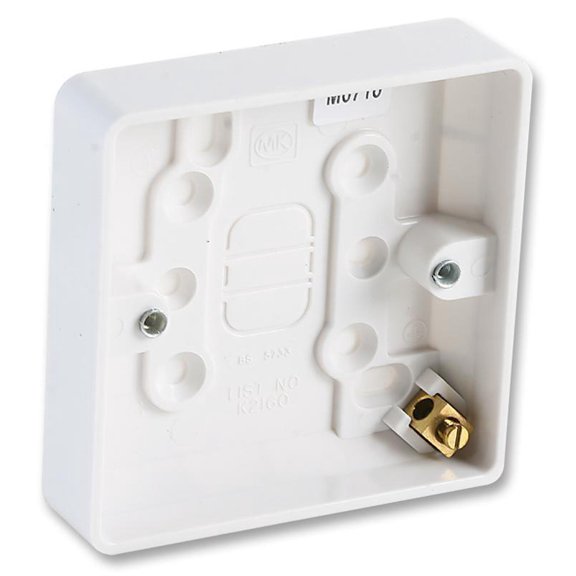 MK - Logic Plus 1 Gang White Surface Pattress Box, 16mm