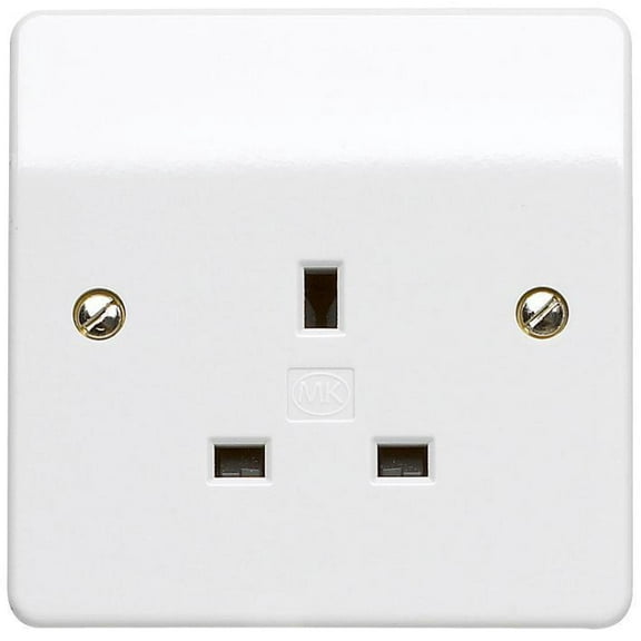 MK - Logic Plus 13A 1 Gang Unswitched Socket, White