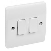 MK - Logic Plus 2 Gang 2 Way Light Switch, 10AX White