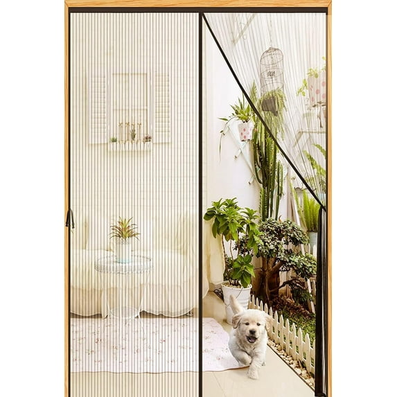 MK Magnetic Screen Door-Fit 30x80inch Door-Screen Door Itself Size 32x82inch-Screen Door Mesh Keeps Bugs Mosquito Out - Screen Door Magnet for Interior Door Patio Outdoor Gym Crafts Sun House,Black