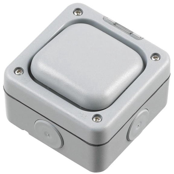 MK - Masterseal Plus 10A 2 Way SP Outdoor Switch, IP66 Grey