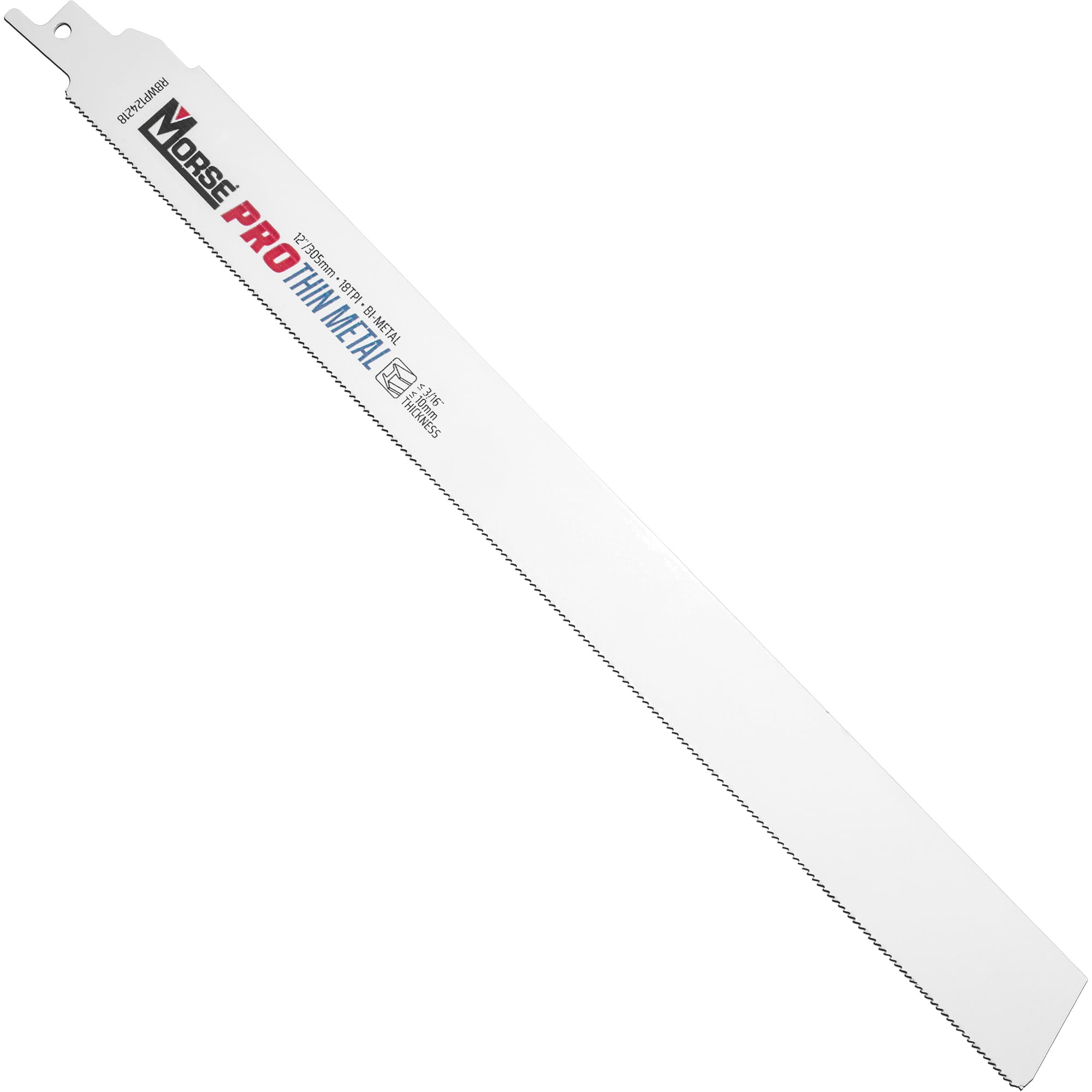 Morse Bi-Metal Pro Thin Metal  Reciprocating Saw Blade 12" X 1" .042" 18 TPI 25 Pack