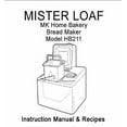 thumbnail image 1 of Instruction Manual ONLY for MK Mr Loaf Bread Machine Maker Instruction Manual Model: HB210 REPRINT, 1 of 1