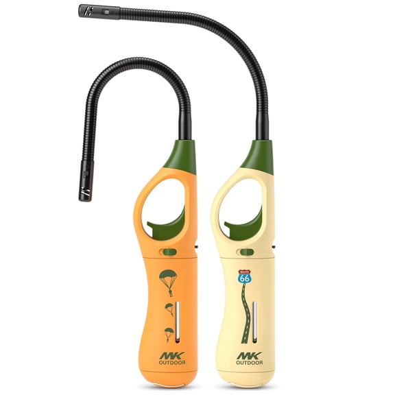 MK Multi-Purpose Lighters With Flexible and Extra Long Wand, Child-Resistant, 2 Pack
