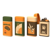 MK Pocket Lighter, Outdoor Series,Refillable Butane, Assorted Designs for Camping & Survival,4-Pack