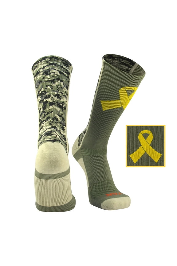 Digital Camo Military Armed Forces Ribbon Crew Socks (M)