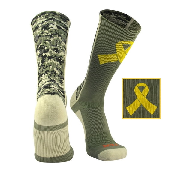 MK Socks Digital Camo Military Armed Forces Ribbon Crew Socks (S)