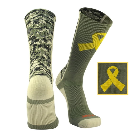 MK Socks Digital Camo Military Armed Forces Ribbon Crew Socks (XL)