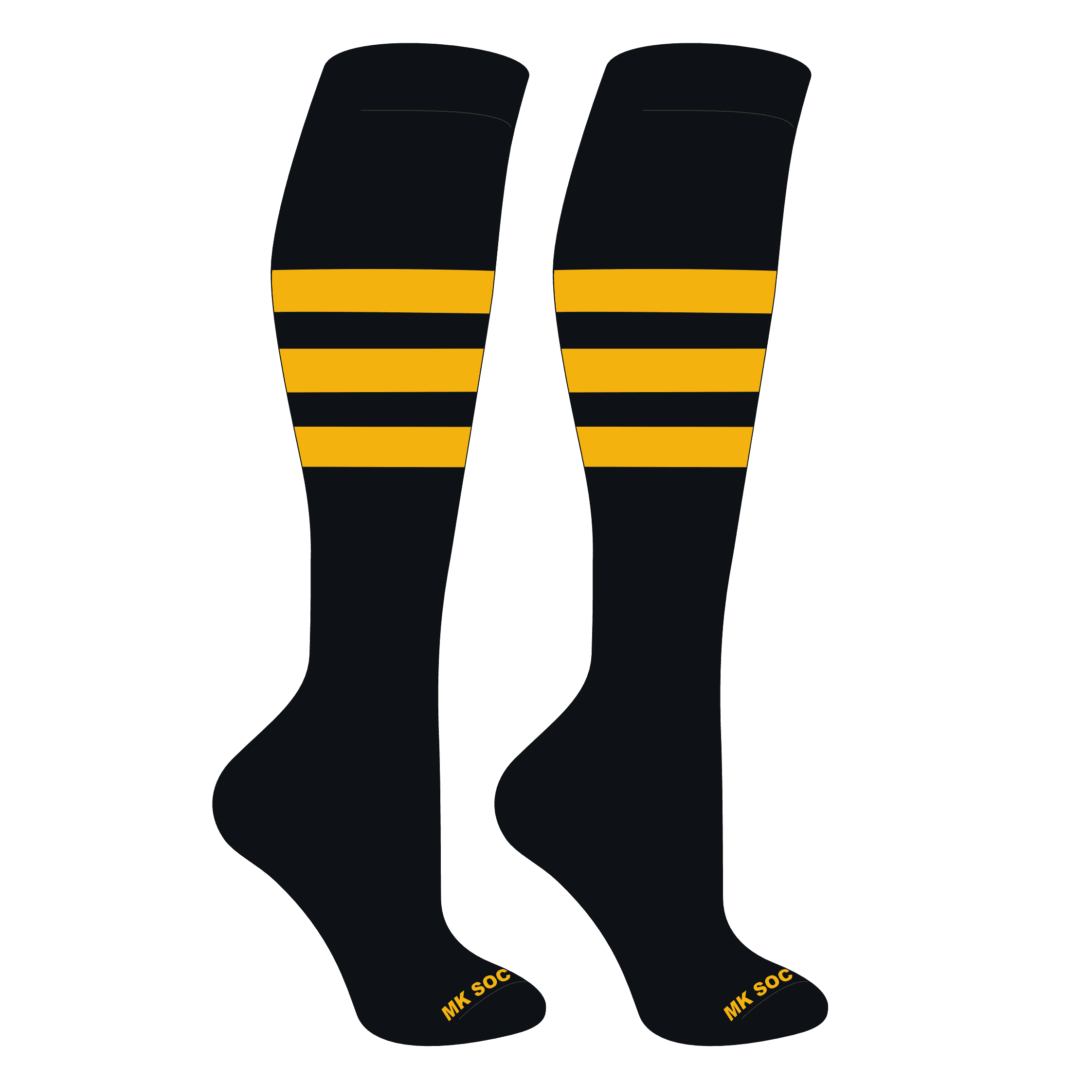 Chaussettes MK Sports OTC – Baseball/Softball/Foot – Noir/Blanc/Marlin Teal – Paire Neuve