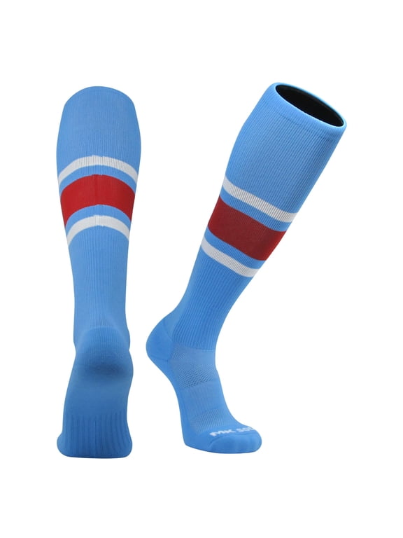 Competitor OTC Baseball, Football Socks - Columbia Blue White Red.