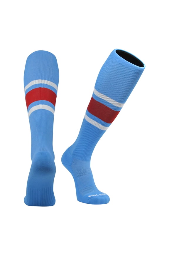 Competitor OTC Baseball, Football Socks - Columbia Blue White Red.