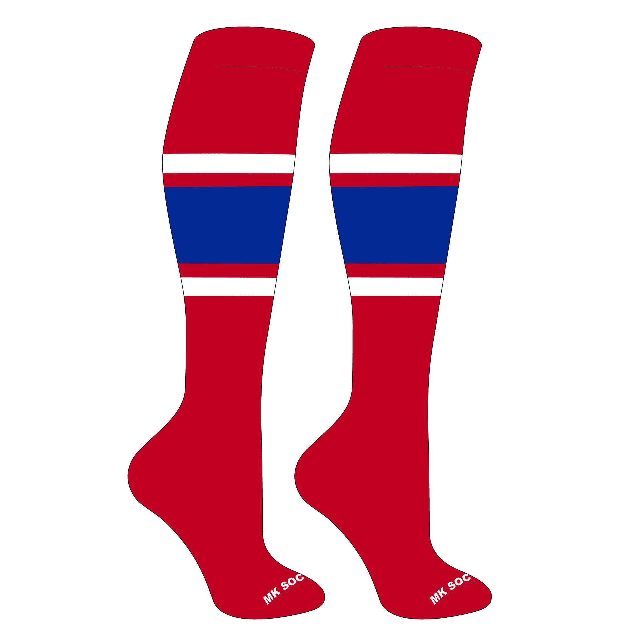 Chaussettes MK Sports OTC – Baseball/Softball/Foot – Noir/Blanc/Marlin Teal – Paire Neuve