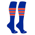 thumbnail image 1 of MK Socks Striped OTC Baseball, Softball, Football Socks (C) Royal, White, Orange (S), 1 of 3